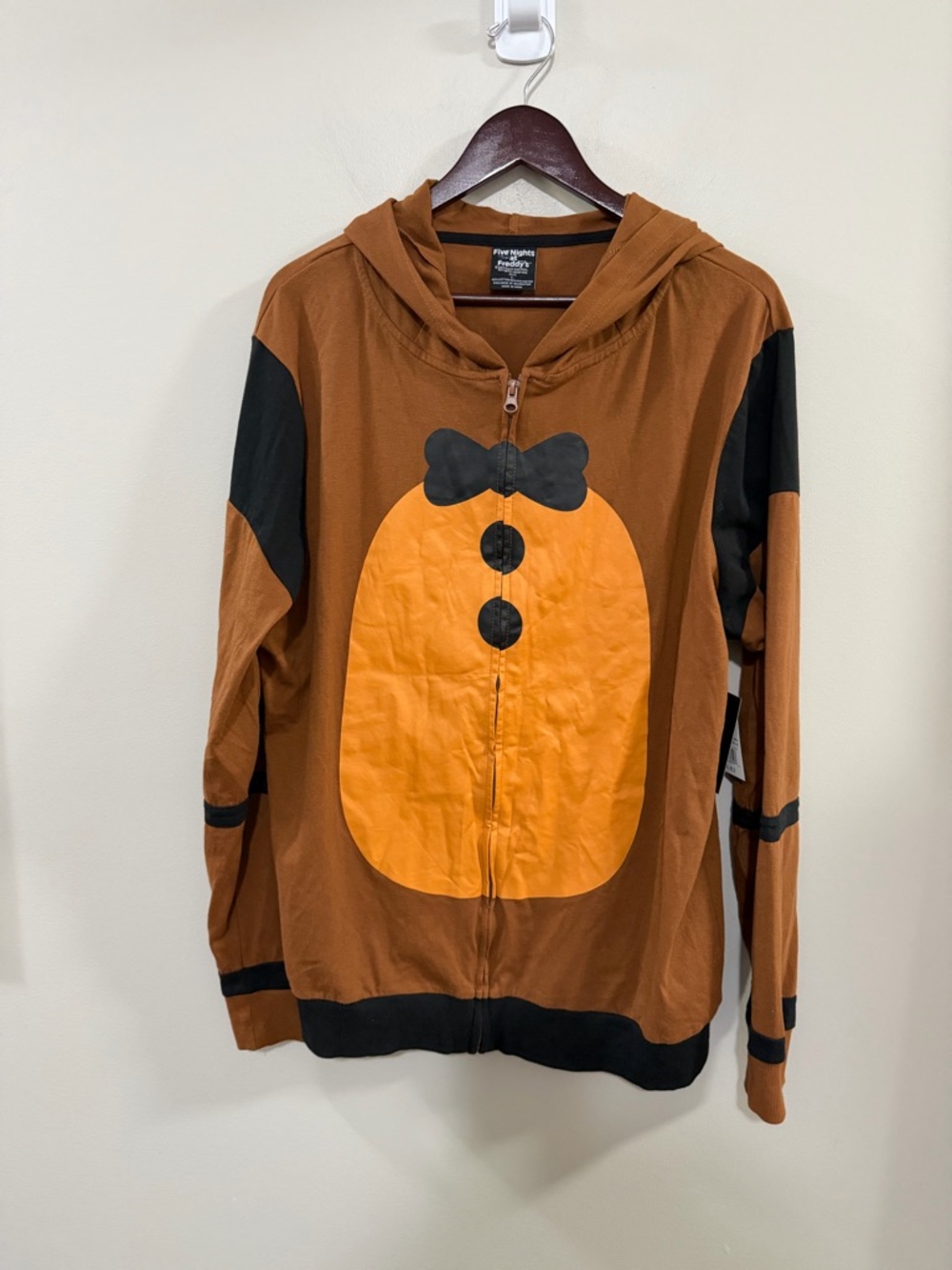 NWT Five Nights at Freddy's  Men's  Lightweight Hooded Costume Zip Up Jacket.